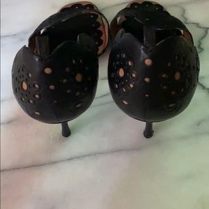 Alaia Leather Lazer Cut Heels